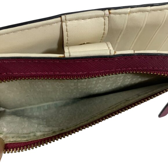 Kate Spade Cameron Street Stacy Bifold Raspberry Red Bifold Wallet Snap Closure - Picture 3 of 10